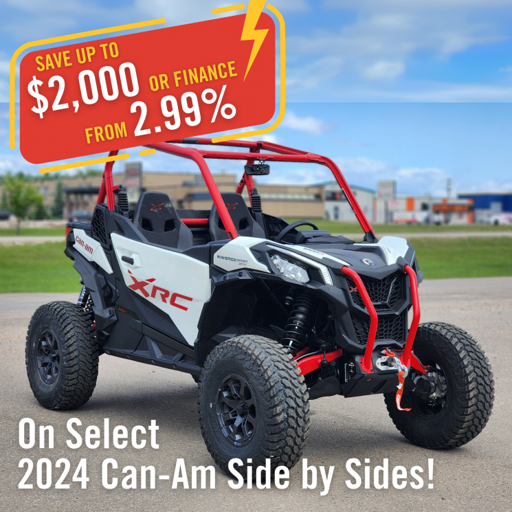 Save up to $2,000 or get Financing as low as 2.99% on Select 2024 Side by Sides